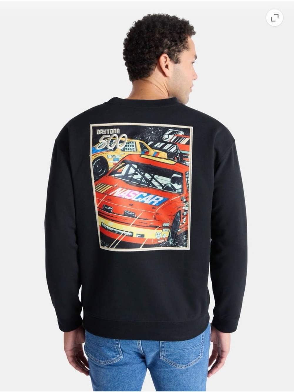 NWT Men's Black NASCAR Graphic Crewneck Sweatshirt SZ 3XL